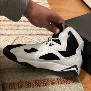 Jordan True Flight Black and White High-Top Sneakers